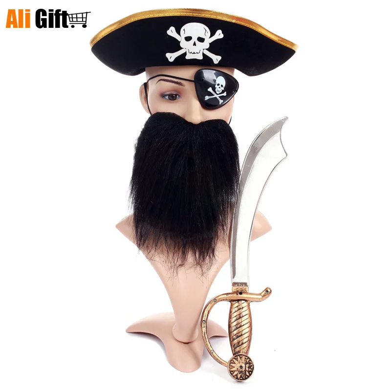 Halloween Pirate's Treasure Caribbean Pirate Cosplay Hat Knife