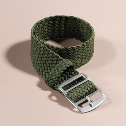 Nylon Woven Canvas Watch Strap Bracelet - 22mm (Army Green)