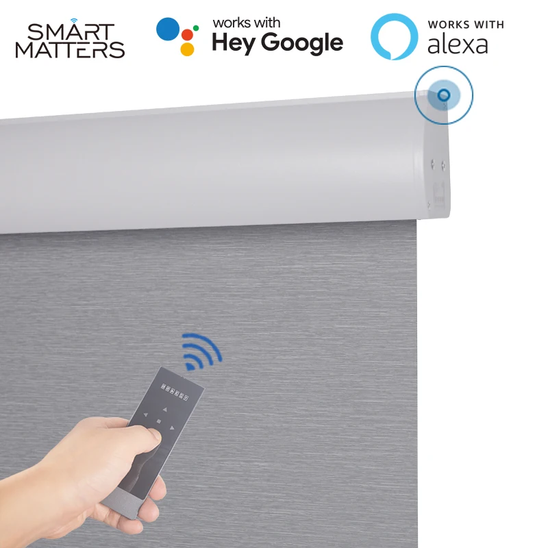 Smart Matters Rechargeable Cordless Motorized Roller Blinds Blackout