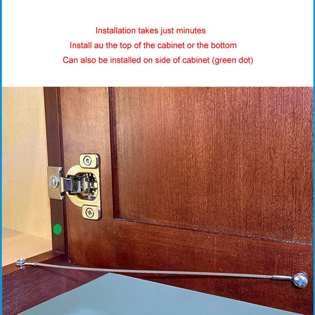 Stainless Steel Door Cabinet Restraint Braided Cable Hinge Limiter Swing Opening Angle Flexible Braided Limiter 4pcs