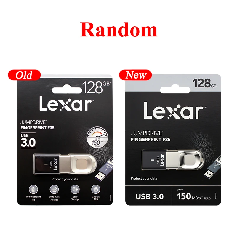  Lexar 32GB JumpDrive Fingerprint F35 LJDF35-32GBBK