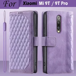 Luxury Leather Wallet Flip Phone Case for Xiaomi Mi 9T (Style 1 Purple)