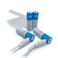 AA fast rechargeable lithium-ion battery, 1.5V AA battery, 2600mAh, remote control, mouse, small fan, toy battery, free cable 4