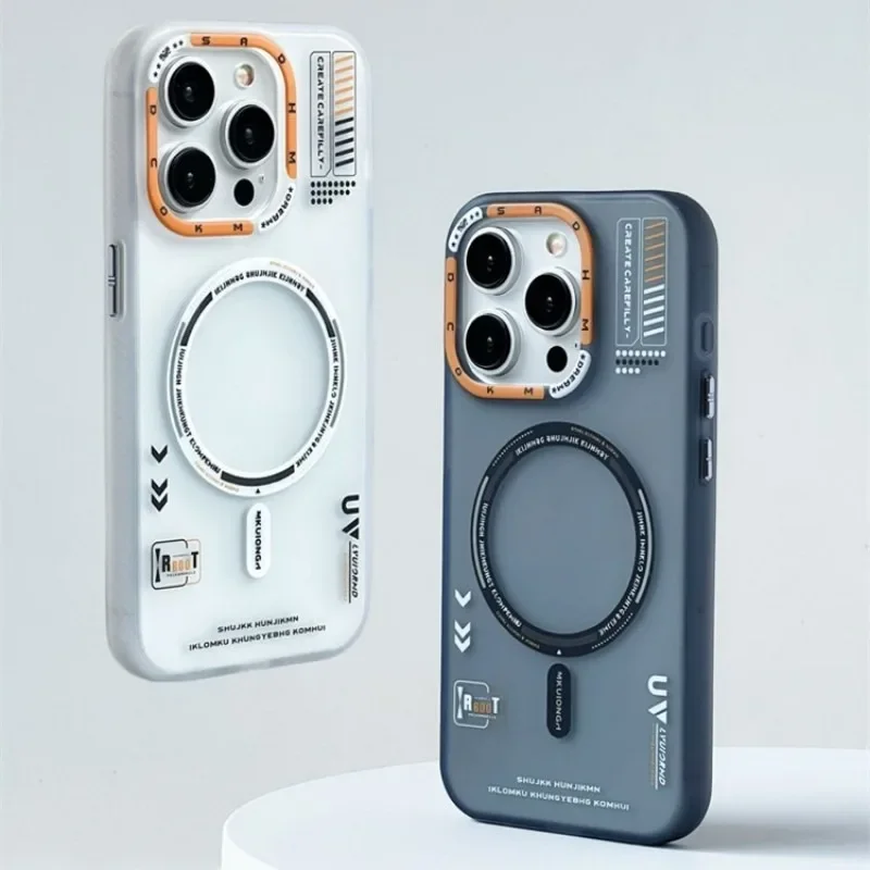 Matte Magnetic Phone Case with Frosted Back and Metal Lens Frame