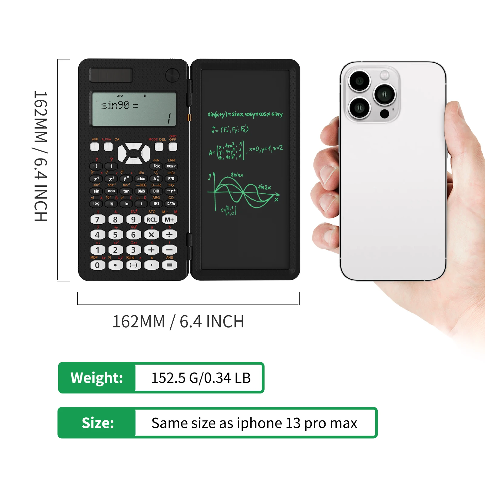 Calculatrice scientifique avec tablette d'écriture, 991MS, 349