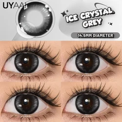 Gray Lenses Black Colored Contact Lenses for Natural Beauty and Big Eye Look (Ice crystal Grey)
