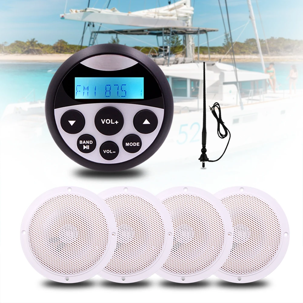 

Bluetooth Радио стерео аудио FM AM MP3-плеер + 4 "Водонепроницаемый морской динамик + антенна
