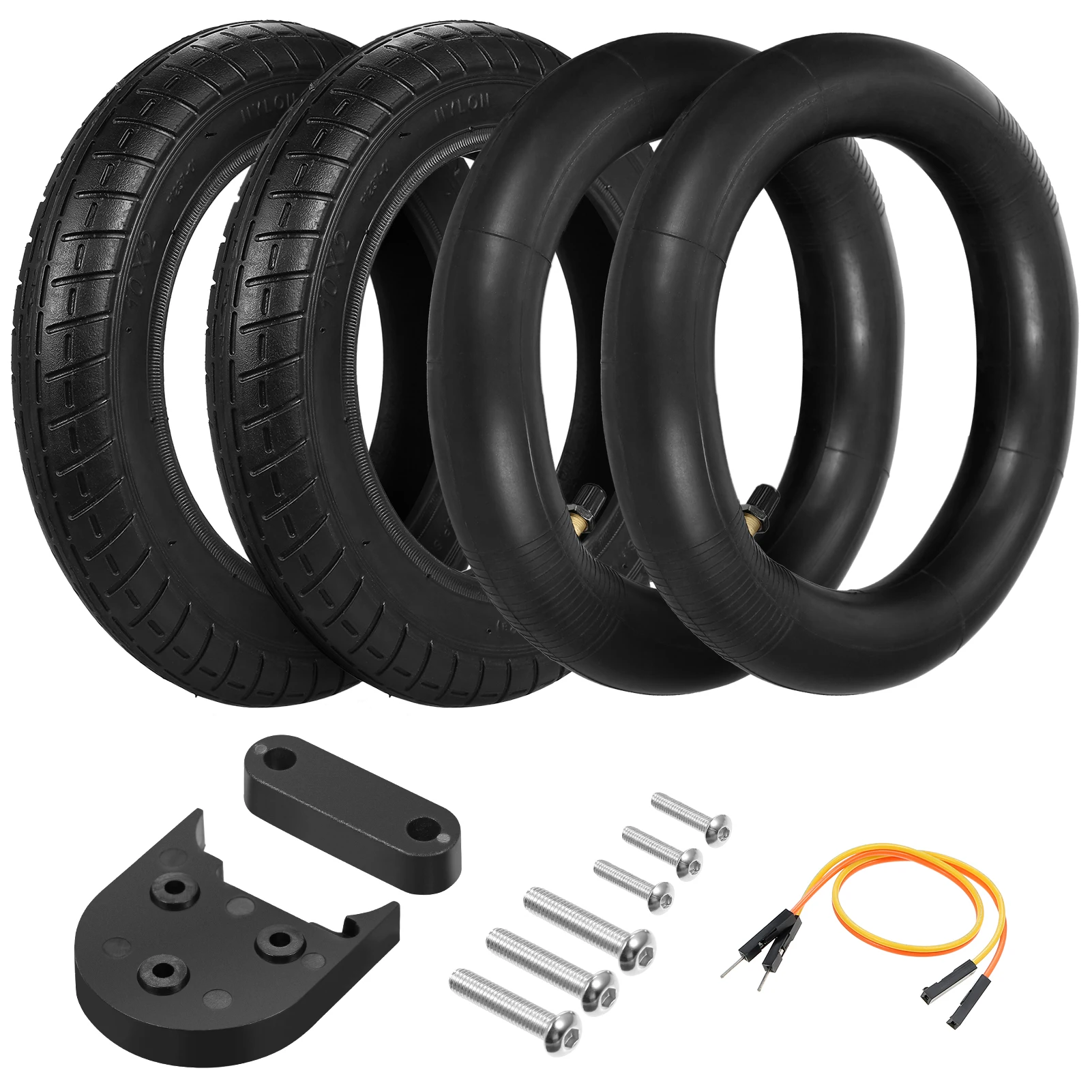 10 X 2.0 Inch Inflatable Inner Tube Outer Tire Wheel Set with Mudguard Spacer Kickstand Spacer Replacement for Iconic Brand M365