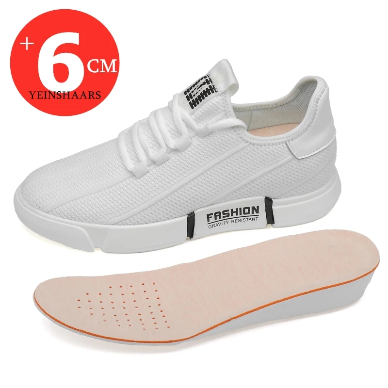 

Men Fashion Sneakers Elevator Shoes Casual Height Increase Shoes for Men Increase Insole 6CM 2022 Increase Within Sports Shoes
