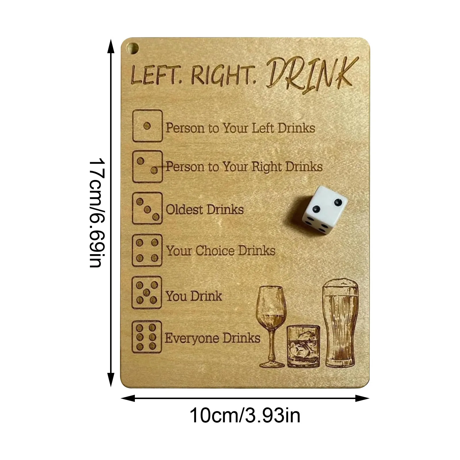 Couple Game Wooden Left Right Drink Drinking Game Square With Dice Adult Drinking Game Funny Dice Tray Party Games 6