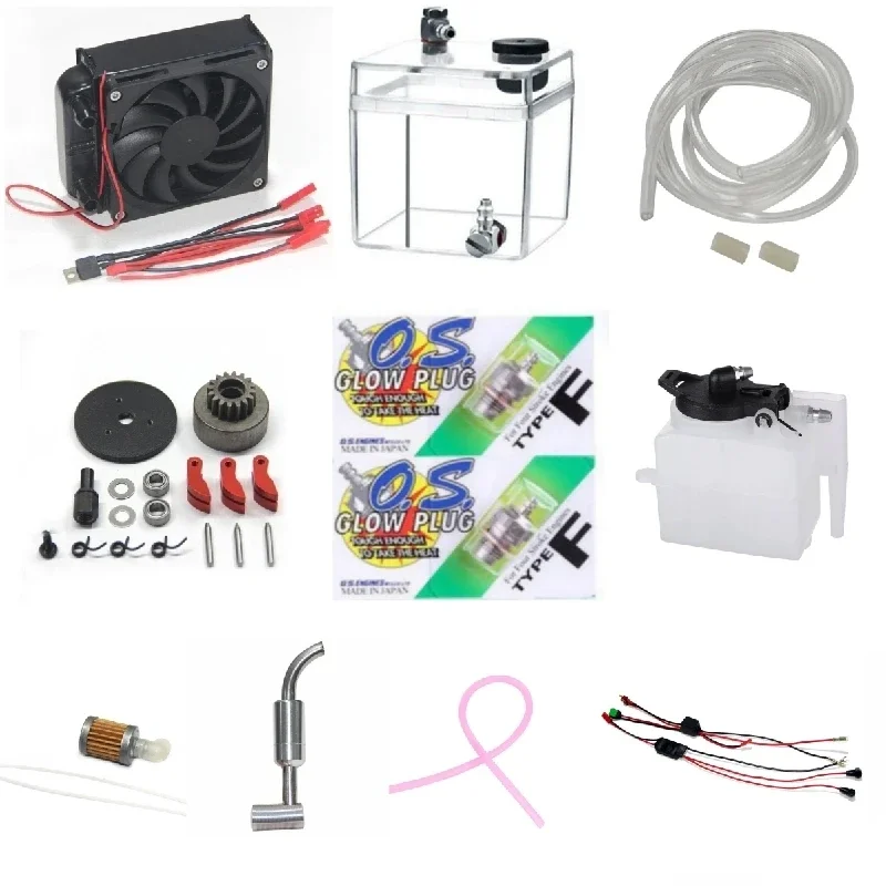 

NR200 Nitro /Methanol Version Engine MODEL Parts ( Muffler / Cooling Radiator Fan / Glow Plug / Ignition Module )
