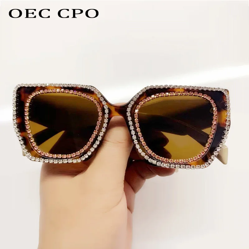 Square Diamonds Sunglasses Women 2023 Fashion Rhinestone Sun Glasses Men Outdoor Shades Punk Eyewear Female UV400_voghion.com