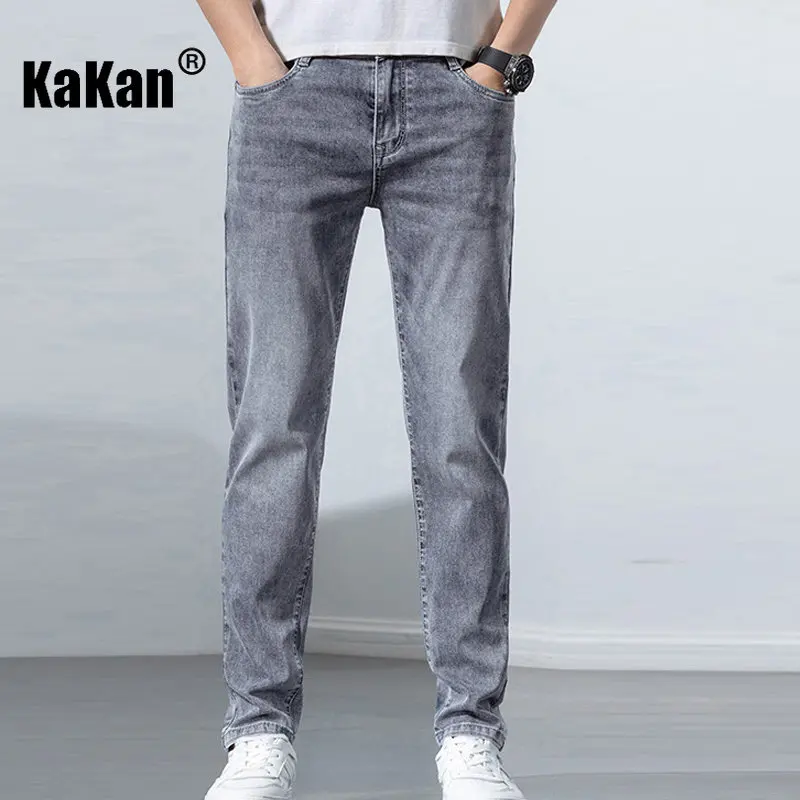 Kakan - Spring/Summer New Slim Fit Elastic Feet Jeans for Men, Korean  Brand Casual Long Jeans K42-9112