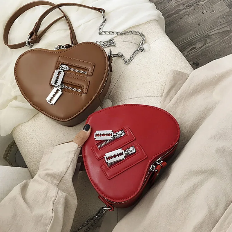 Women's Heart Tote Bag Stone Pattern PU Leather Crossbody Bags Female Small Shoulder Bags Cute Purse Handbags