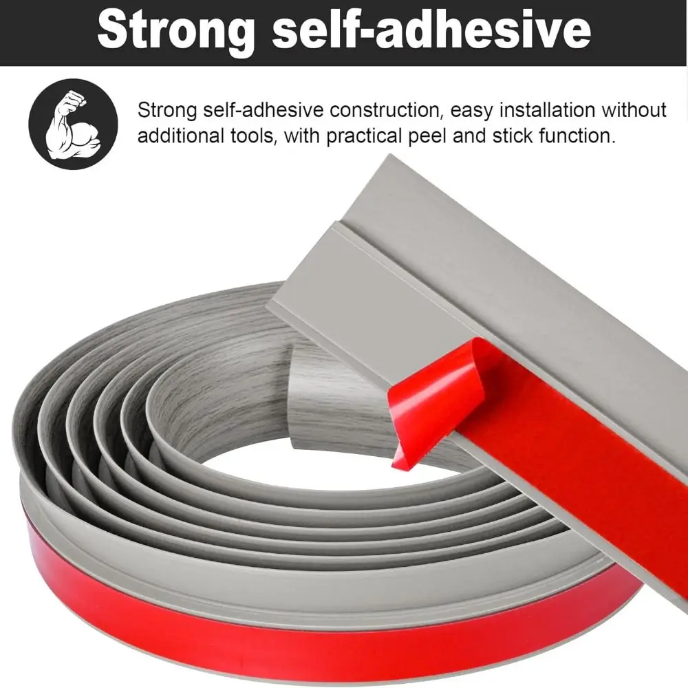 Carpet To Tile Floor Transition Strip Self Adhesive Cuttable Threshold Cover PVC Household Flat Button Strip Doorway