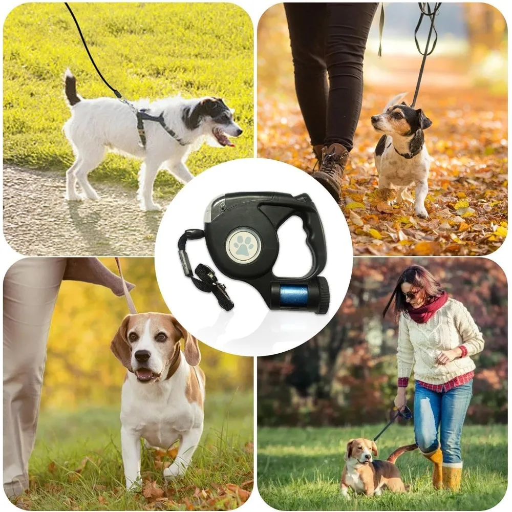 Lighted Retractable Dog Leash Poop Roll Holder 6