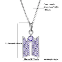 Fashion Necklace with Crystal-tone Zircon Alloy Pendant Gift for Fans - Image 3
