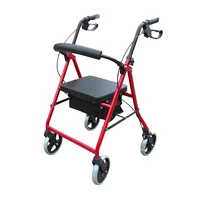 Mobility Aid Disabled Light Weight Seat Walker for Elderly Aluminum Shopping Rollator Walker with Seat RO520 1