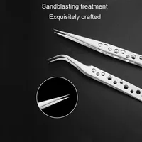 Industrial Tweezers Electronics Anti-static Precision Stainless Curved Straight Tip DlY Hand Tools Phone Repair JMNZ04 5