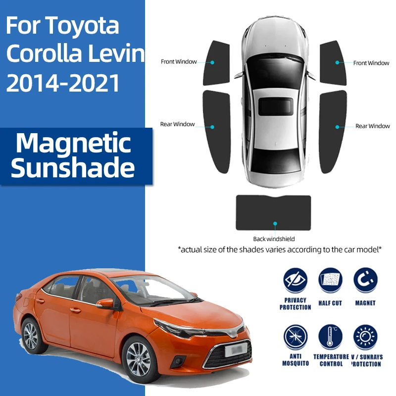 

For Toyota Corolla E170 Sedan 2013-2019 Magnetic Car Sunshade Front Rear Windshield Frame Curtain Side Window Sun Shade Shield