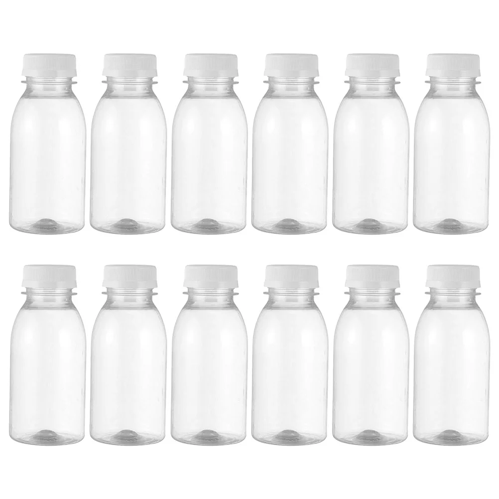

12 Pcs Milk Bottle Juice Bottles Beverage Container Drinks Clear The Pet Plastic Travel Empty Tea