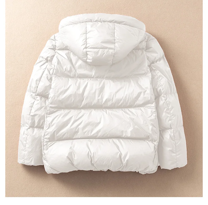 Lagabogy 2025 Winter New Light Hooded Warm Puffer Jacket Women 90% White Duck Down Soft Coat Female Casual Bread Short Outwear