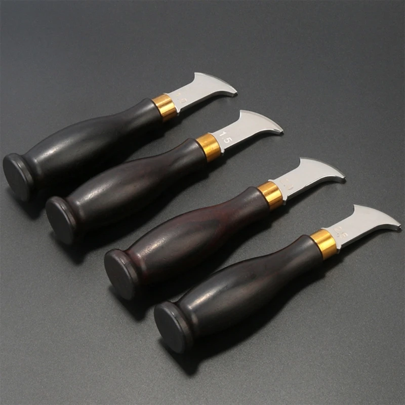 LeatherEdge 주름 도구 스테인레스 LeatherEdger Creaser Skiving 압착 도구 LeatherCrimping 도구 1/1.5/2/2.5mm F1CC