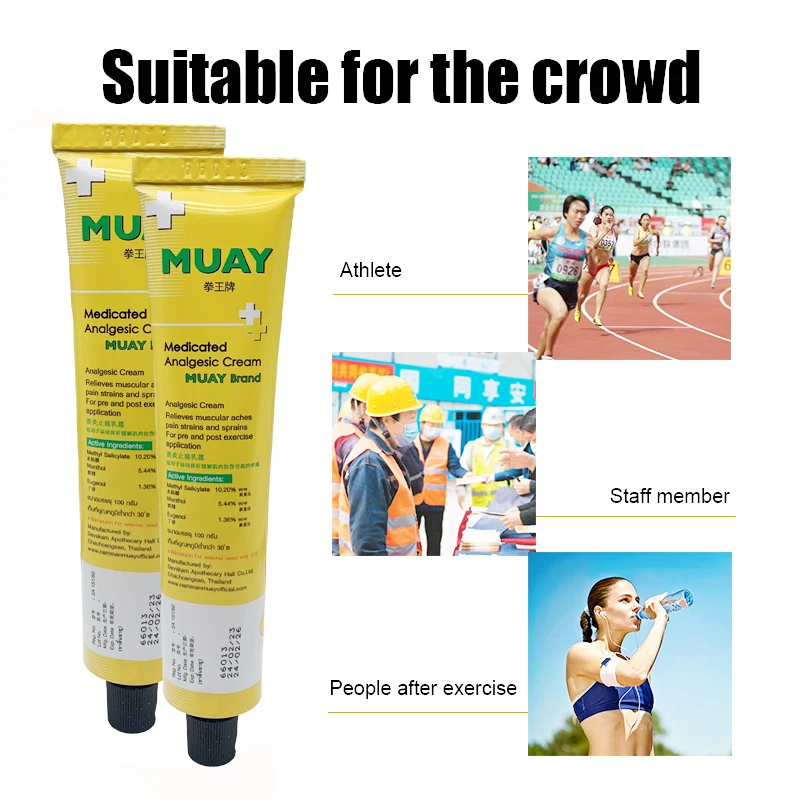 100g Thai Namman Muay Cream Analgesic Pain Relief Ointment Muscle Pain Relax Bruises Sprain Rheumatism Arthritis Medical Plaster
