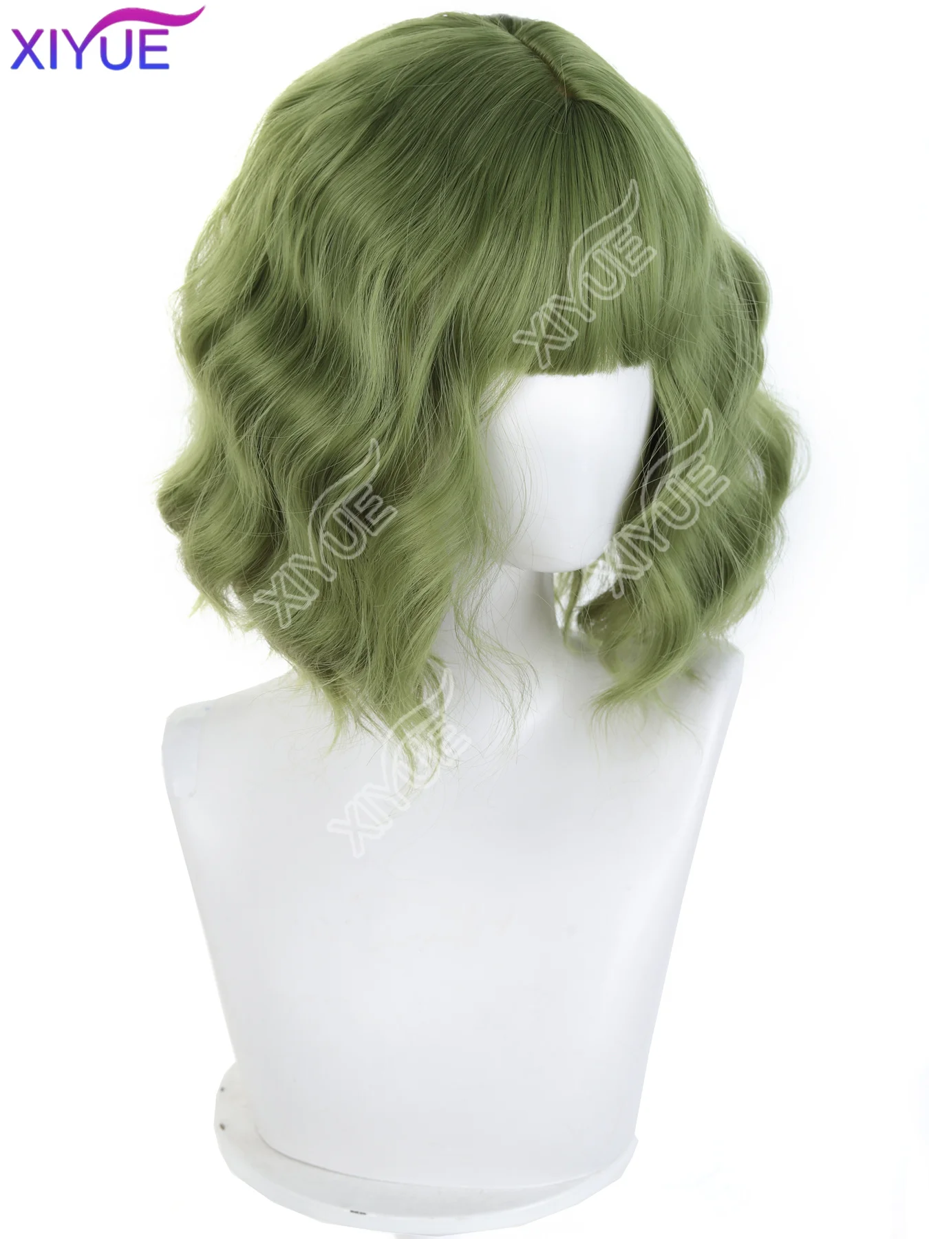 XIYUE green BOBO Synthetic Wigs Short Natural Wave Hair Wig For Women Party Daily High Density Heat Resistant
