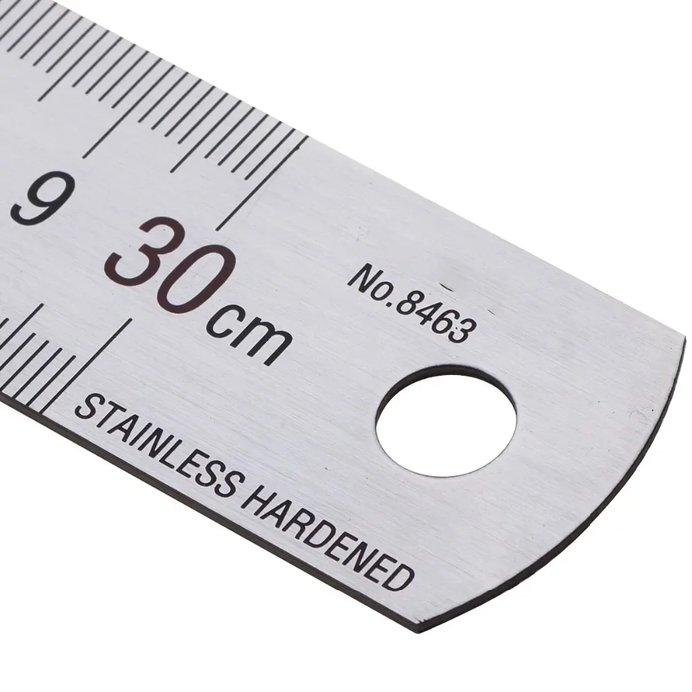 Stainless Steel Ruler Set Drawing Ruler Straight Ruler Metal Ruler 15cm 20cm 30cm