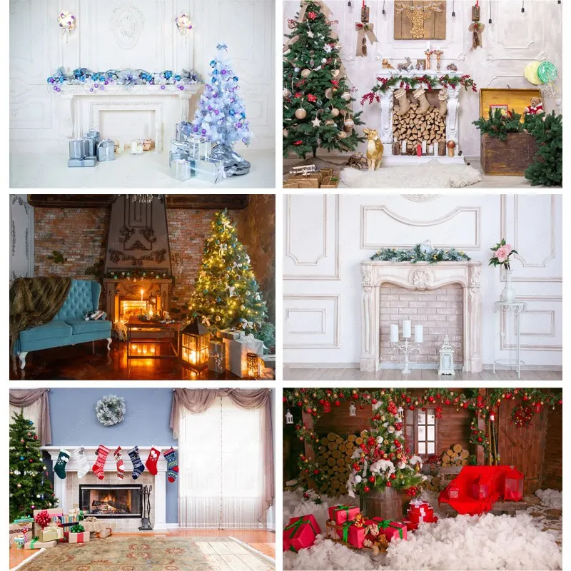 

ZHISUXI Christmas Photography Background Snowman Christmas tree Backdrops For Photo Studio Props 211114 BLBL-06