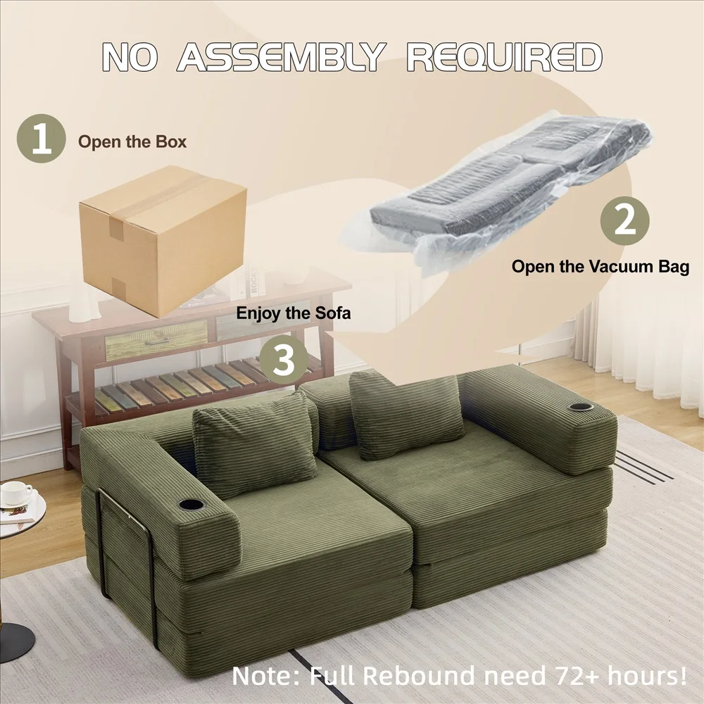 Luxuriöses Cord-Modulsofa Moderne Frei Kombinierbare Wandelbare Eckcouch mit Getränkehaltern Komfortable Tiefe Sitzfläche – Detail 32