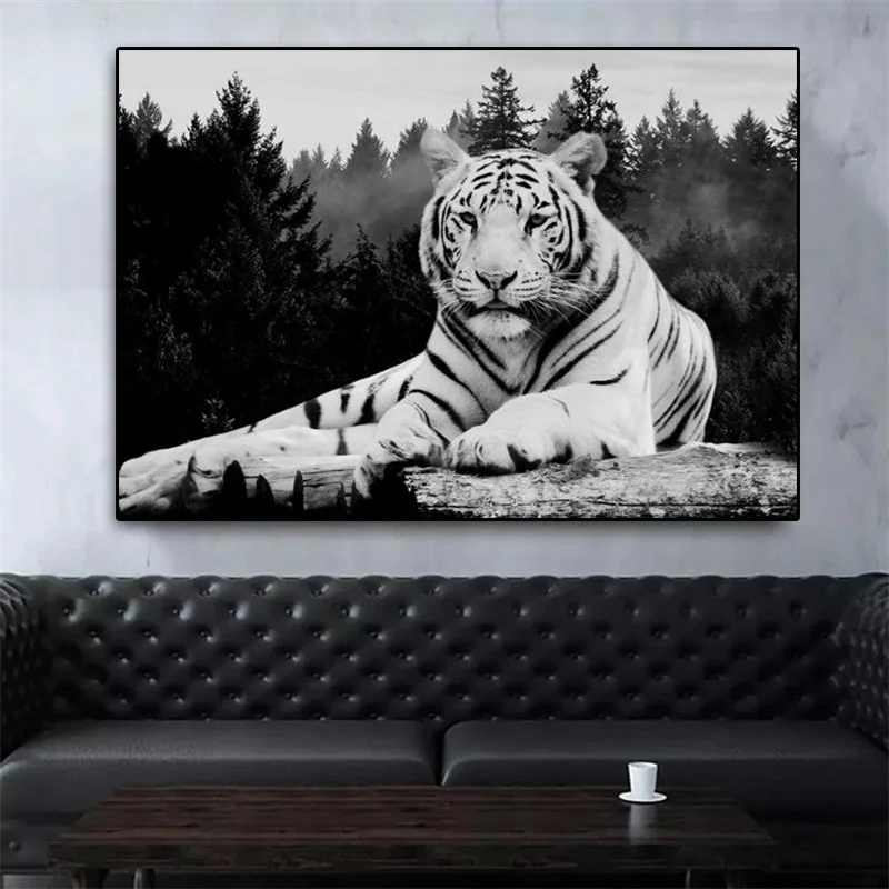 Wild Bengal Tiger Canvas Painting Modern Animals Posters And Prins