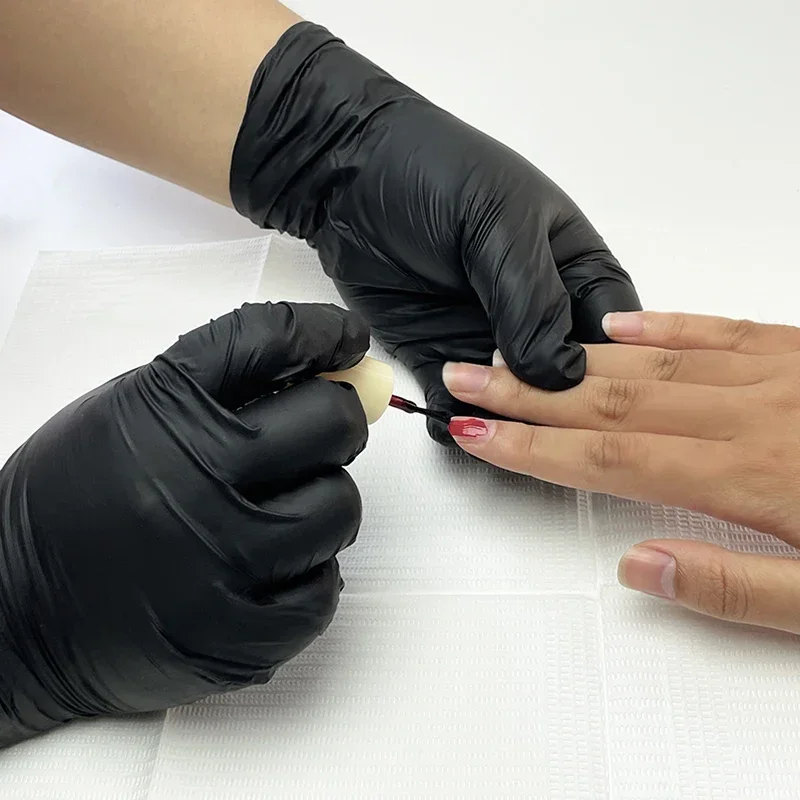 50/100PCS Disposable Black Nitrile Gloves Household Kitchen Bathroom Cleaning Dishwashing Manicure Hairdressing Tattoo 3