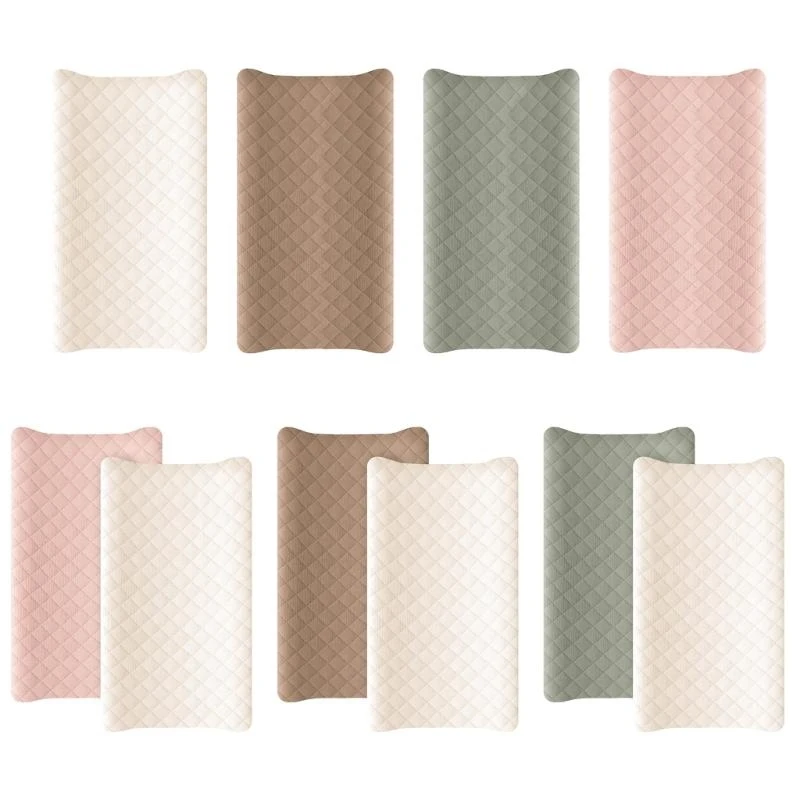 Soft Quilted Changing Pad Sleeve Protector Cover Set for Newborns and Infants G2TD