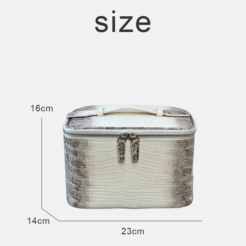 Custom Initials Leather Makeup Bags For Women Luxury Designer Handbag And Purses 2026 New In Crocodile Pattern Make Up Organizer 2