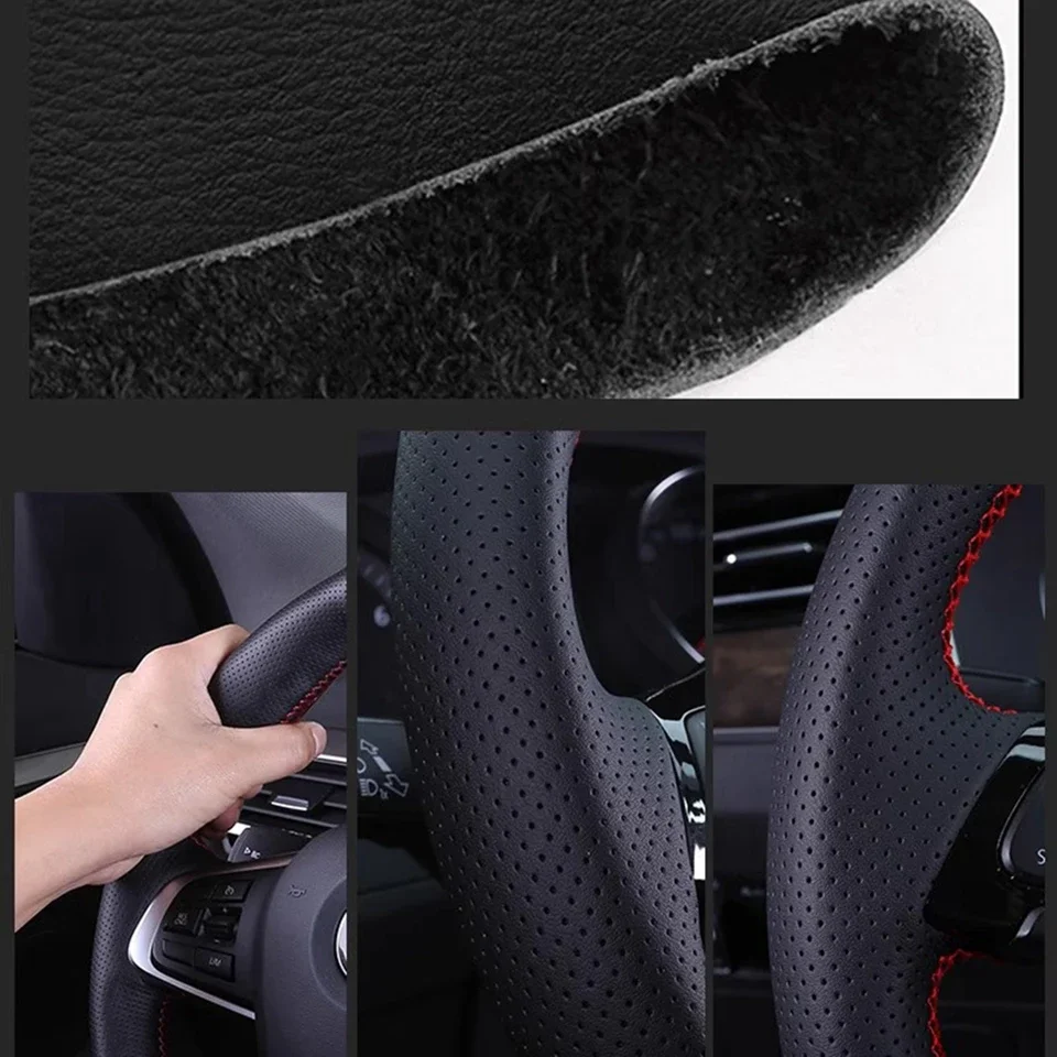 Maßgefertigter Lenkradbezug aus Mikrofaserleder i30 2009-2012 Auto-Innenausstattung Lenkradbezug für Hyundai i30 – Detail 2