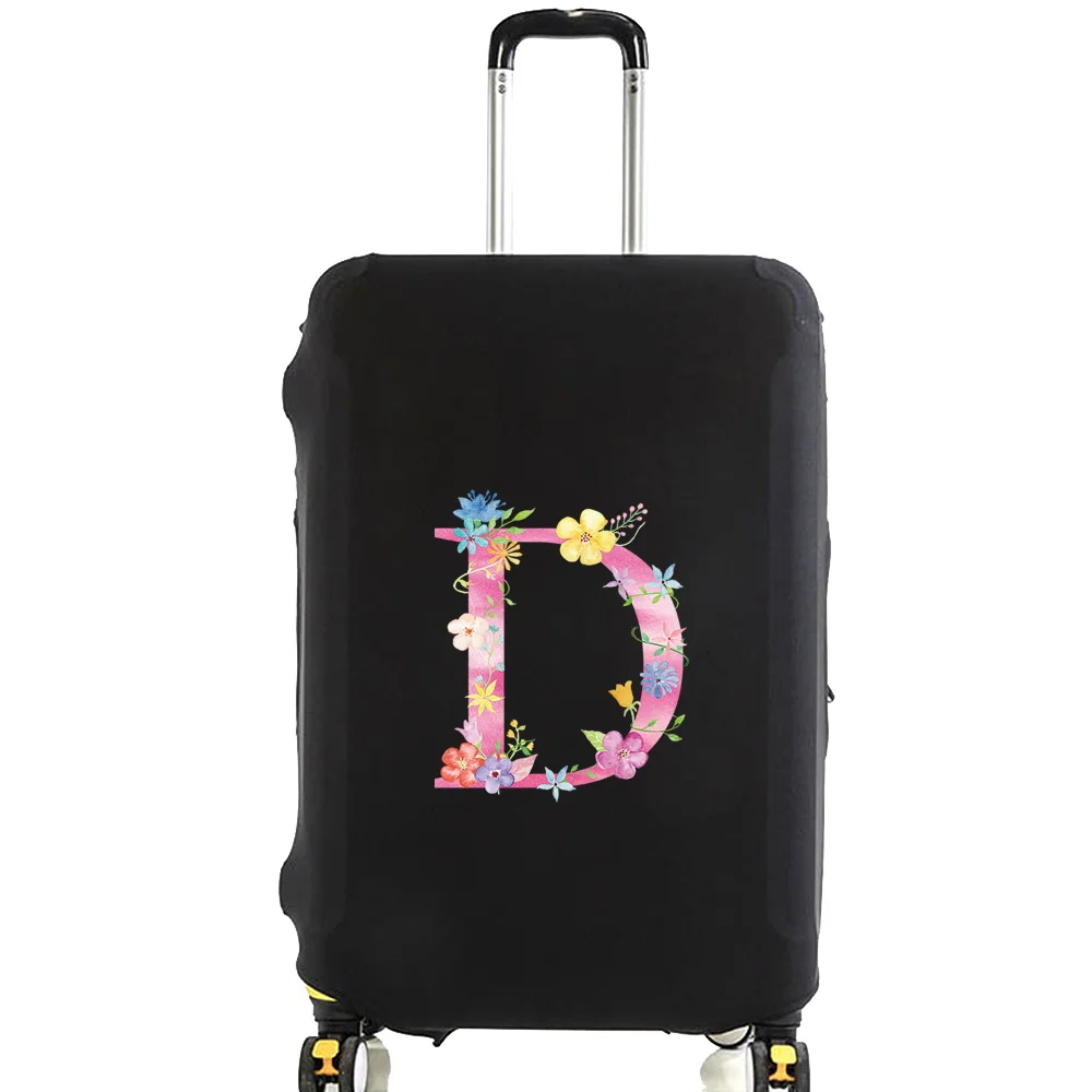 bagagem capa protetora para polegada viagem moda rosa letra nome acessórios trole mala sacos de pó elástico caso