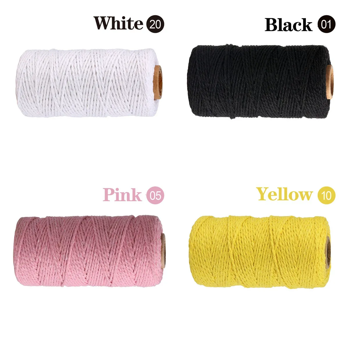 Vibrant 2mm Cotton Macrame Cord for Crafts and Home Decor - 100m Roll