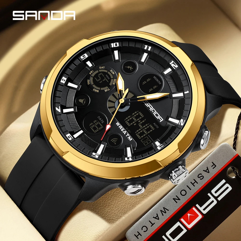 SANDA G style Sports Military Men\'s Watches Luxury Digital Watch 50M Waterproof Quartz Wristwatch for Male Relogios Masculino