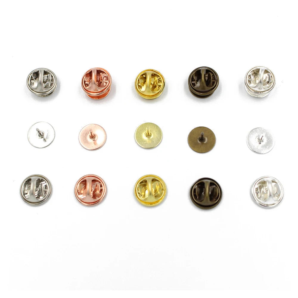 【Llife】BOTTON BROOCH 50Set Brooch Pin Holder Tie Hat Badge Holder Back Squeeze Flat