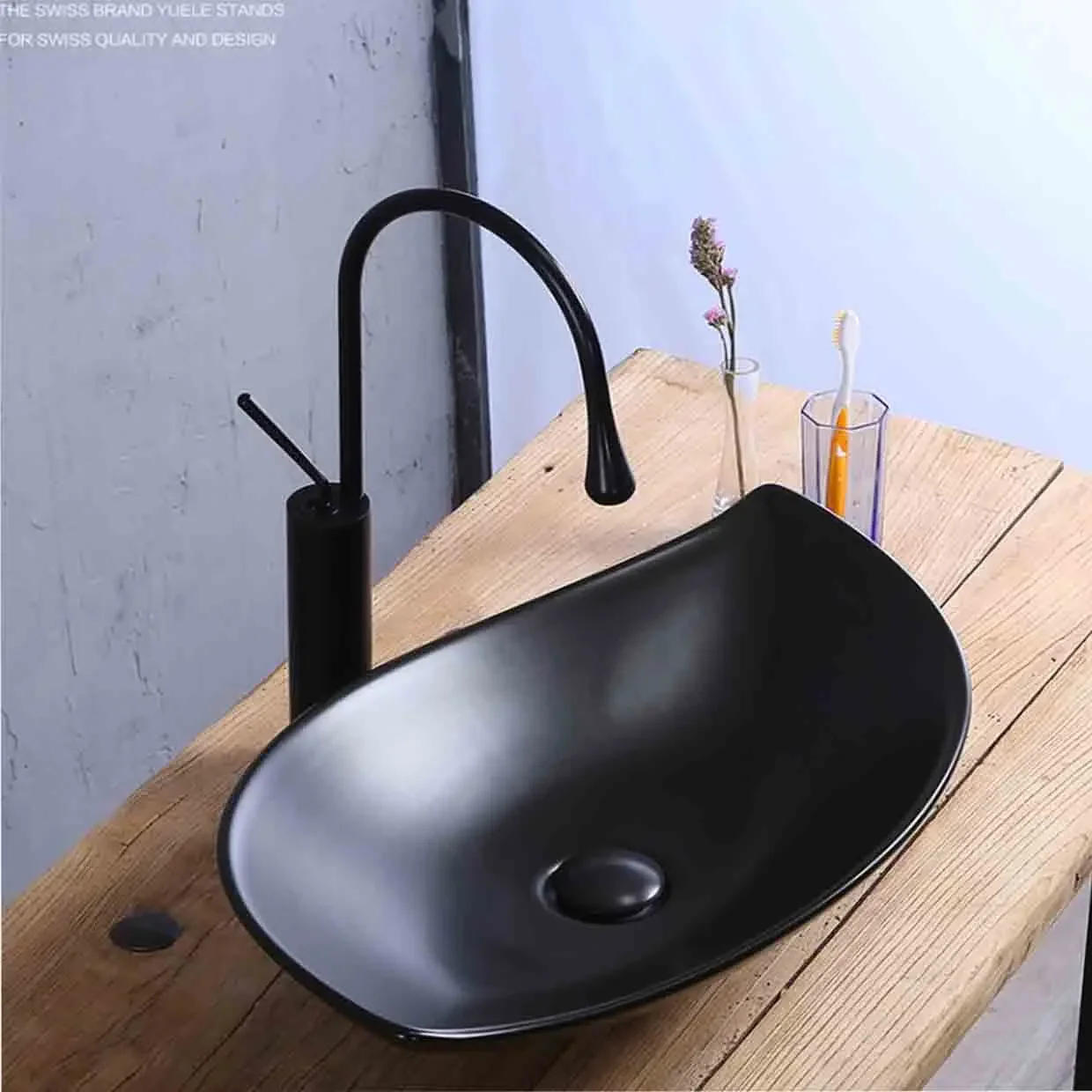 

Ceramic Washbasin Bathroom Basin Balcony Washbasin Personality Creative Leaf-shaped Countertop Sinks With Drainer Faucet