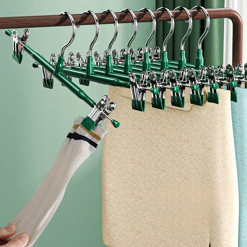 Trousers clip, 5/10/20 Pcs Rack Clip, Stainless Steel Trousers Wardrobe Clip, Anti-slip Clothespin, Pants Clamp, Clothes Hanger for Skirt