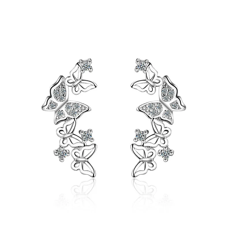 

925 Sterling Silver Butterfly Earrings For Women Luxury Designer Jewelry Novelties 2023 Trend To Sell Offers With Free Shipping