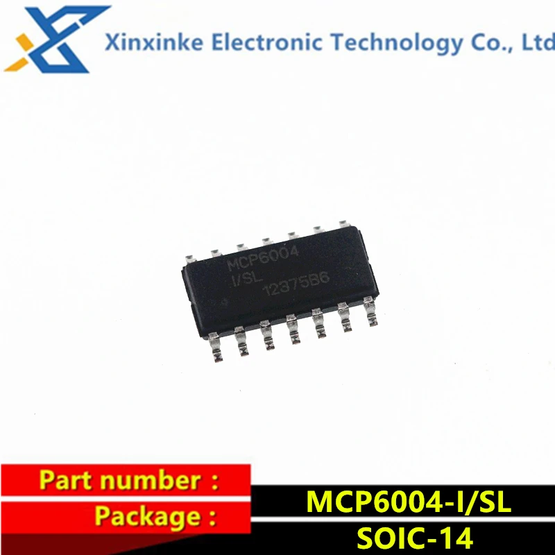 MCP6004-I-SL-MCP6004T-I-SL-MCP6004-SOIC-14-Operational-Amplifier-Chip ...