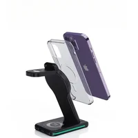 15W 3 in 1 Magnetic Wireless Charger Stand Transparent for IPhone 12 13 14 ProMax Apple Watch Airpods Fast Charging Dock Station - Image 5