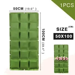 Vertical Wall Hanging Planter for Home and Garden Decor (Green 18 Pockets)