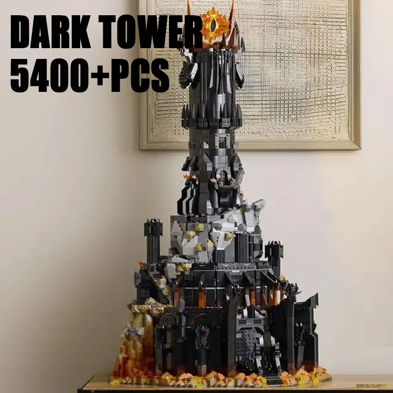 5400+PCS 블랙 다크 타워 빌딩 블록 조립 매직 링 브릭 장난감 홈 장식 모델..