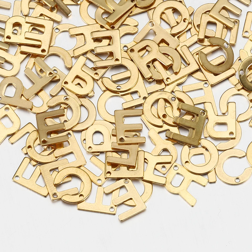 Happtkey 104 Dijes De Letras Para Joyas, 2 Colores Iniciales Para Pulseras, Alfabeto A-Z Con Doble Cara, Para Collares, Aretes, Pulseras Y Manualidades