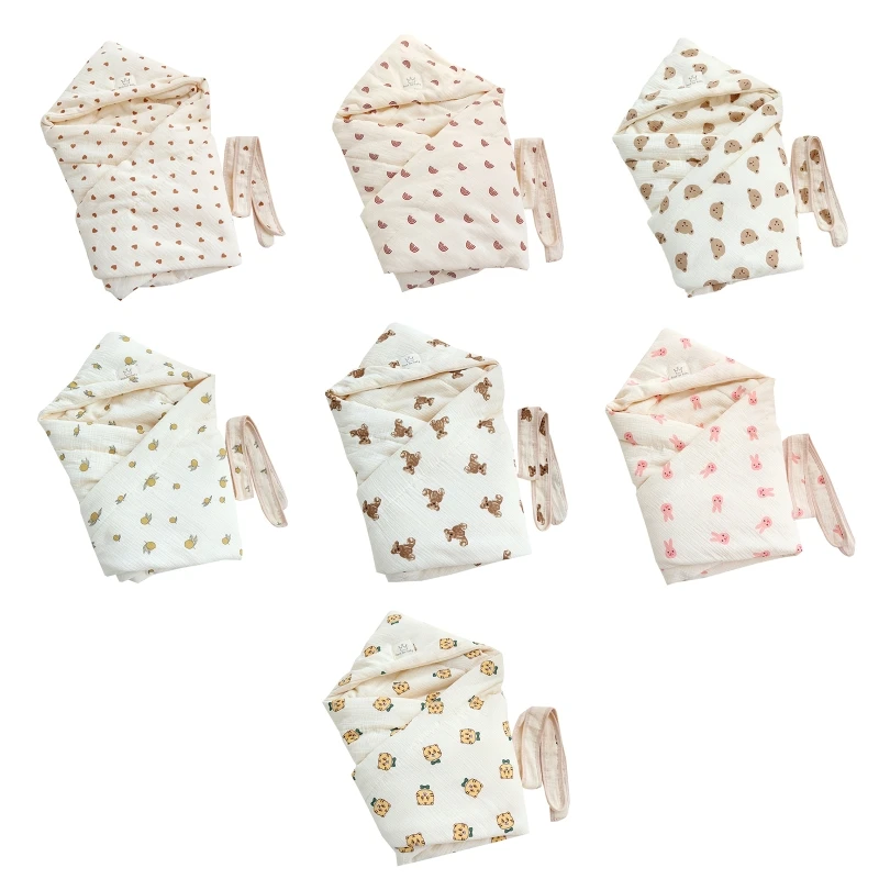 

Newborn Blanket Crib Hooded Blanket Baby Wrap Blanket Sleep Bag Infant 0-6M Sleep Sack Skin-Friendly Swaddle Blankets